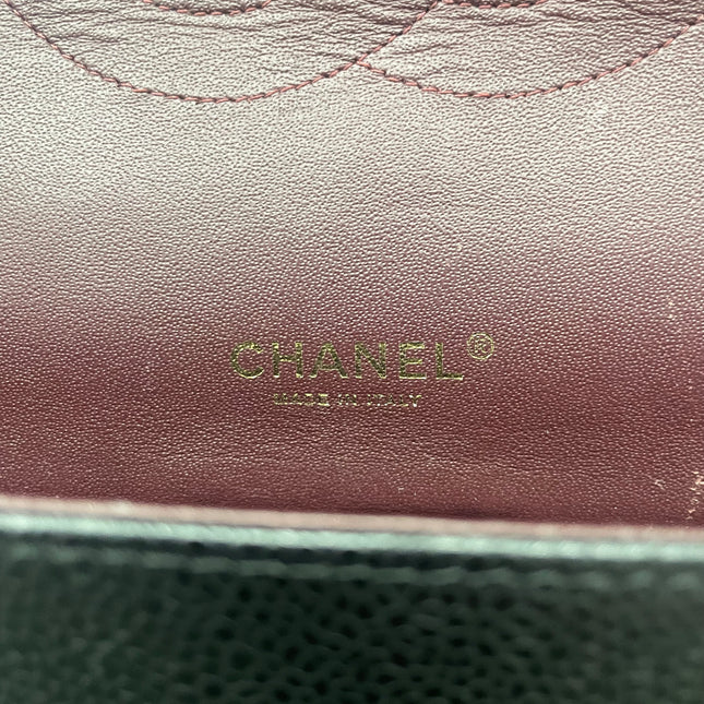 Chanel Classic Flap Maxi 2011 Black Caviar Leather Double Flap with Gold Hardware