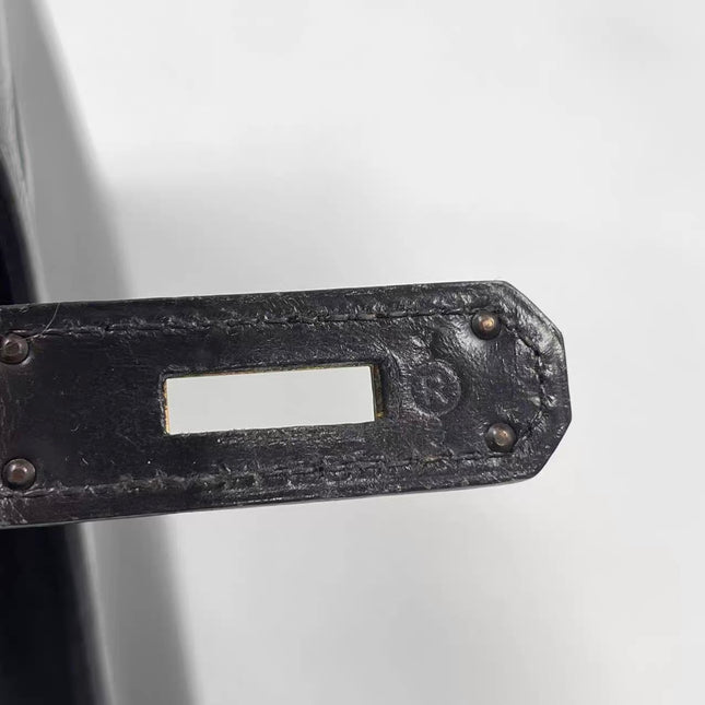 Hermes Kelly 32 Sellier Dark Chocolate Brown Box Leather Gold Hardware 1988