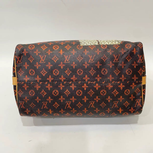 Louis Vuitton Speedy 30 Bandouliere Limited Edition Grace Coddington Catogram Brown