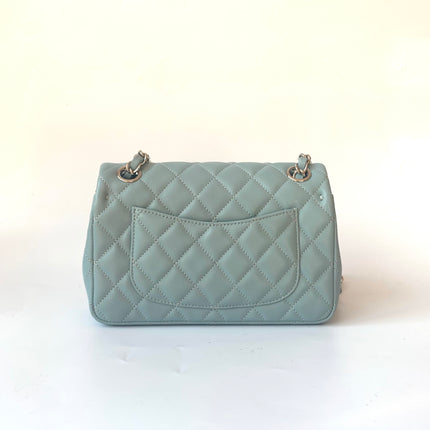 Sold Chanel Classic Flap Rectangular Mini Misty Blue Lambskin, 2011-2012