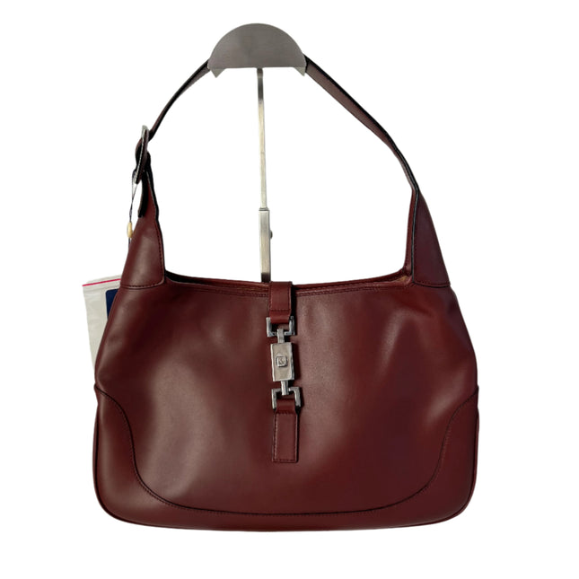Gucci Jackie Vintage Medium Burgundy Leather Silver Hardware-Luxbags