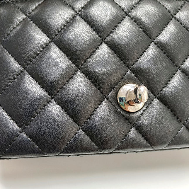 Chanel Classic Flap Mini Black Lambskin Silver Hardware