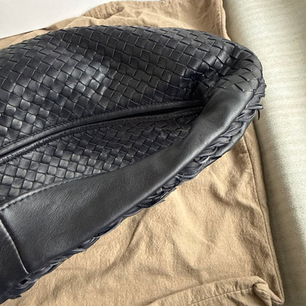 Bottega Veneta Hobo Maxi Midnight Navy Black leather Tiny Fringes 50cm