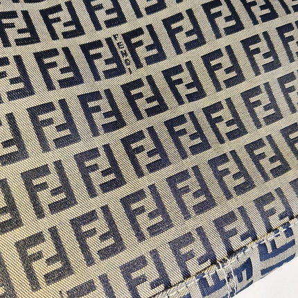 Sold Fendi Baguette Navy Zucchino Print Monogram