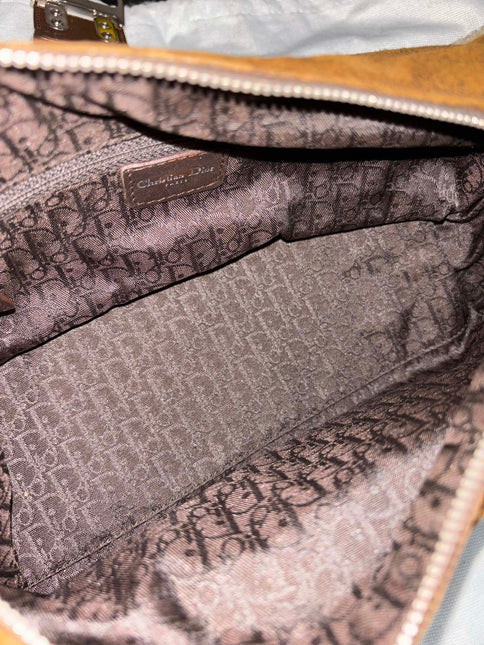 Dior Flight Medium Shoulder Bag Tan Brown Shearling