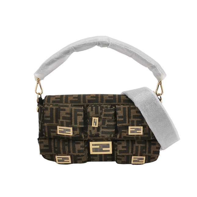 Fendi Baguette Cargo Multipocket Brown Zucca Monogram 2-way Bag
