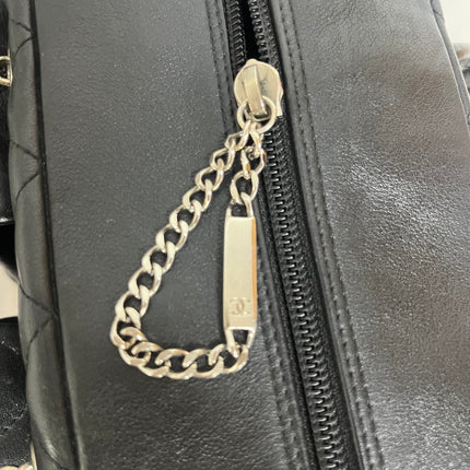 Chanel Cambon Multi-pocket Ligne Reporter Bag Medium Black Calfskin Leather