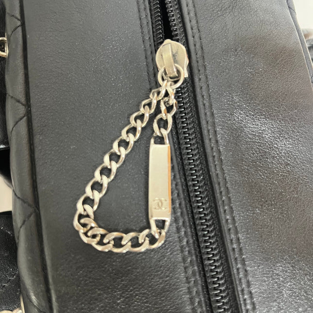 Chanel Cambon Multi-pocket Ligne Reporter Bag Medium Black Calfskin Leather