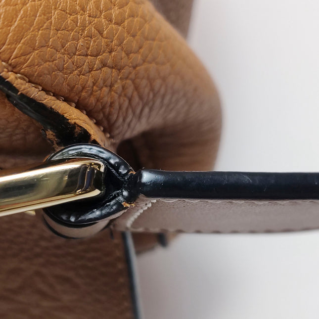 Loewe Puzzle Medium Brown Leather with Embroidered Multicolor Strap