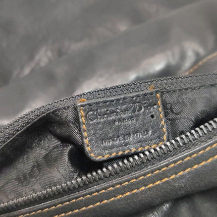 Dior Vintage Gaucho Large Black Leather Crossbody Bag