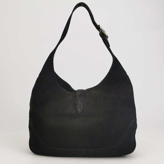 Gucci Jackie 1961 Medium Black Suede Leather Bag