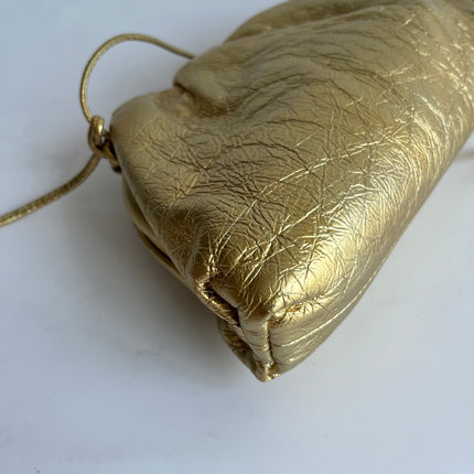 Bottega Veneta Pouch Mini Gold Lambskin Leather Crossbody Bag