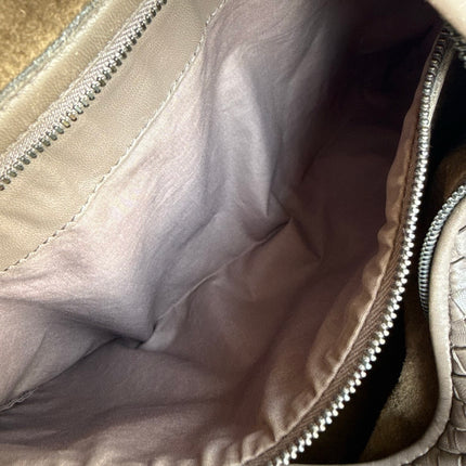 Bottega Veneta Belly Hobo Intreccio Leather Grey Large 54cm