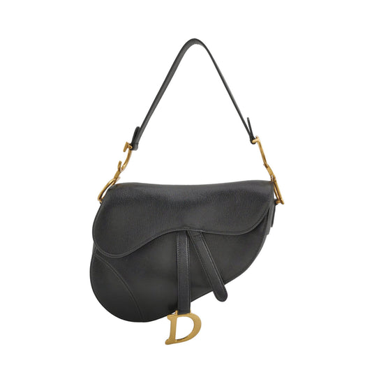 Dior Saddle 2020 Medium Lambskin Leather Bag Black-Luxbags