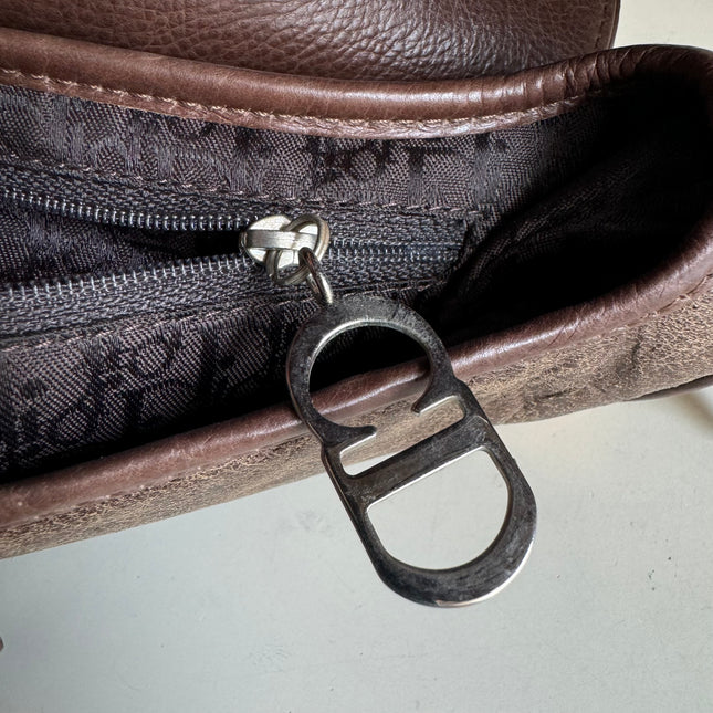 Sold Dior Saddle Vintage Shoulder Bag Shearling Brown and While