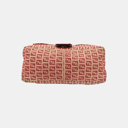 Fendi Mamma Baguette Red Classic Zucchino Monogram Shoulder Bag