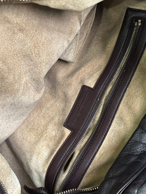 Bottega Veneta Veneta Hobo Dark Chocolate Brown Intreciatto Leather Bag Large 47cm