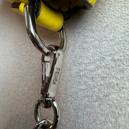 Fendi Baguette Mini Selleria Lemon Yellow Calfskin Leather Crossbody Bag