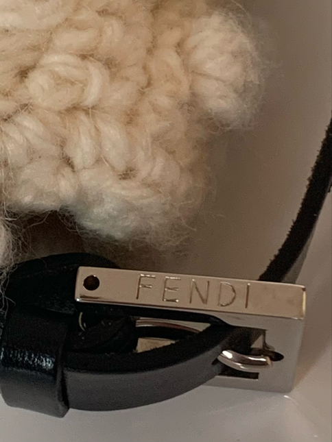Sold Fendi Mamma Baguette White Wool Pom pom