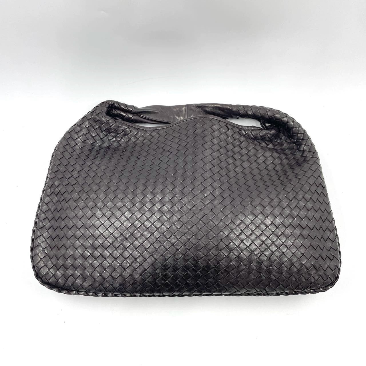 Bottega Veneta Intrecciato Hobo Bag Medium Dark Chocolate Brown Lambskin leather 45cm