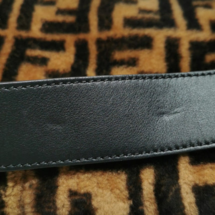 Fendi Baguette Large Shearling Vitello Dolce Marco FF 1974 Tobacco Black Brown Zucca