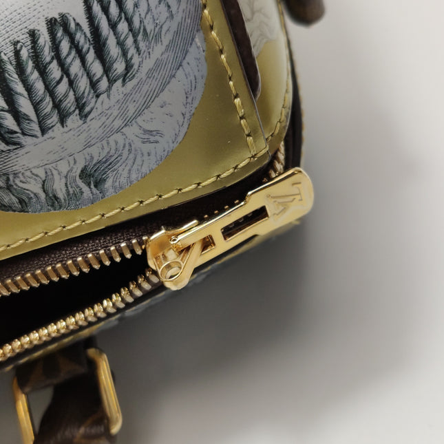 Louis Vuitton Speedy 25 Bandouliere Fornasetti Museum Gold