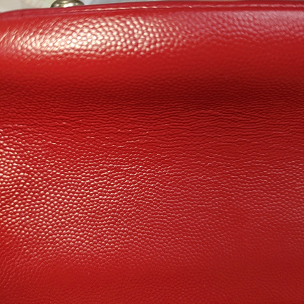 Chanel Business Affinity Medium Red Caviar Leather Top Handle Crossbody Bag