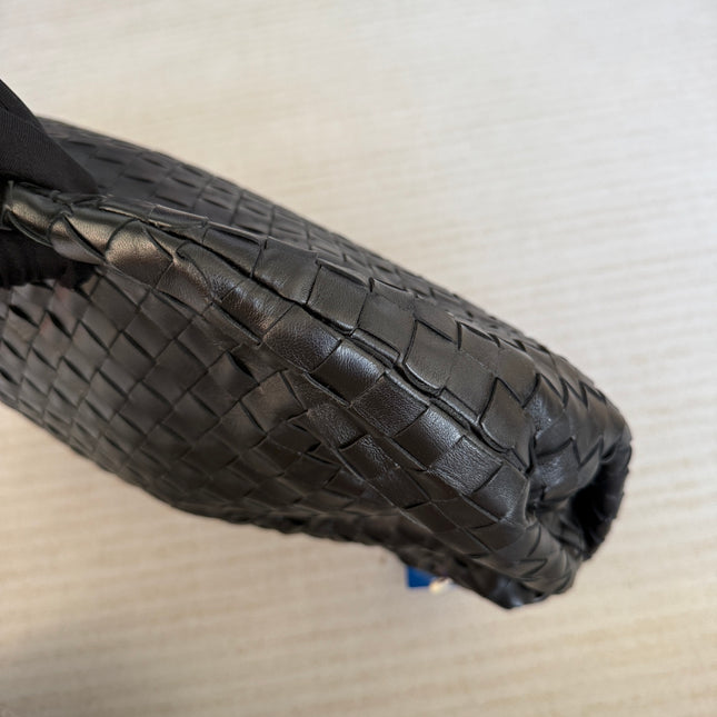 Bottega Veneta Jodie Medium Black Lambskin Leather Silver Hardware