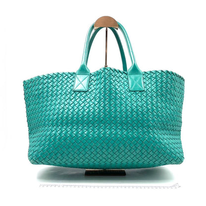 Bottega Veneta Cabat Large Intreccio Leather Tote Bag Green with Pouch 40cm