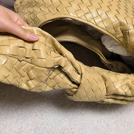 Bottega Veneta Jodie Maxi Lambskin Leather Beige Oats 70cm