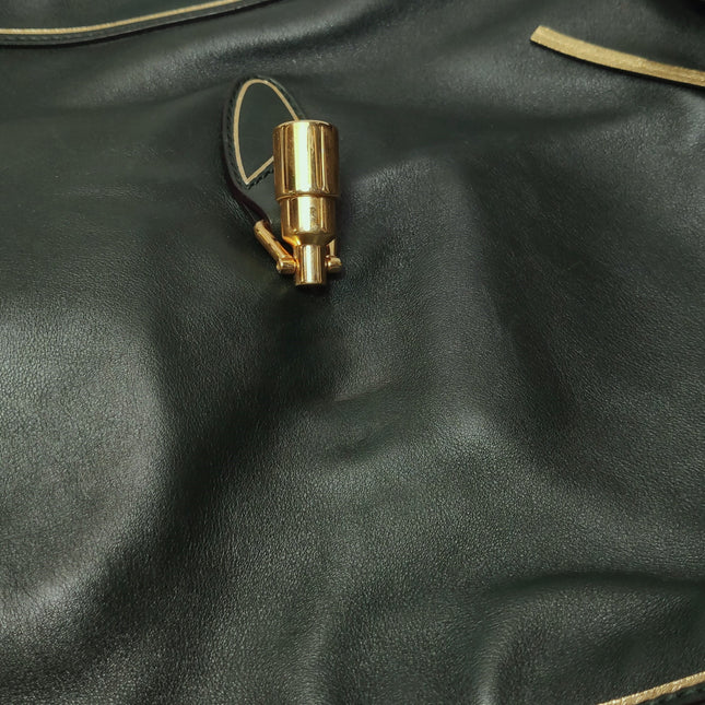 Gucci Jackie Soft Medium Green Leather Shoulder Bag With Strap