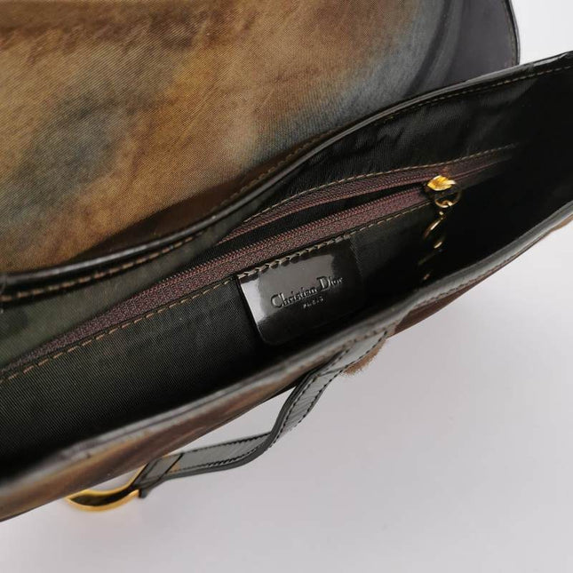 Dior Vintage Double Saddle Printed Nylon Shoulder Bag