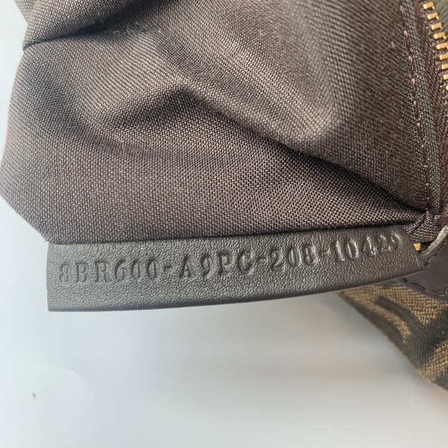 Fendi Baguette Medium Zucca Print with Floral Embroidery Crossbody Bag