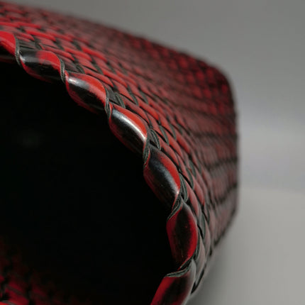 Bottega Veneta Cabat Large Intreccio Burgundy Patent Leather 40cm