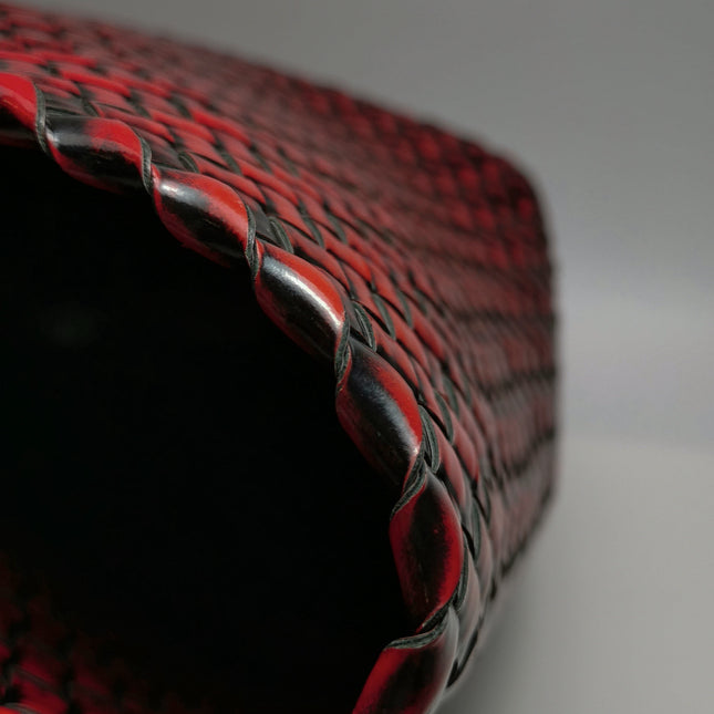 Bottega Veneta Cabat Large Intreccio Burgundy Patent Leather 40cm