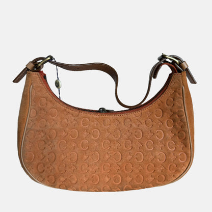 Celine Ava Hobo Pumpkin Camel Suede Leather Shoulder Bag