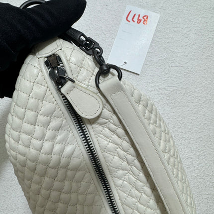 Bottega Veneta Sloane Padded Shoulder Bag White Small 25cm