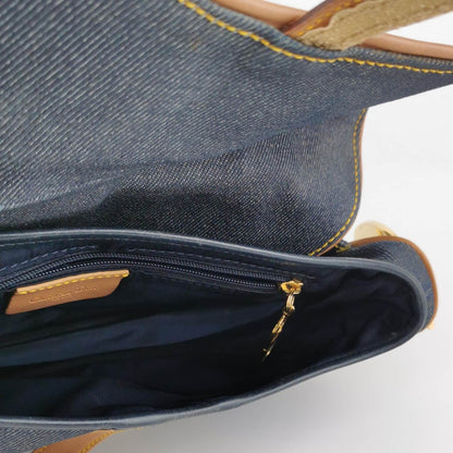 Sold Dior Saddle 2001 Navy Denim with Beige Leather Trim Shoulder Bag