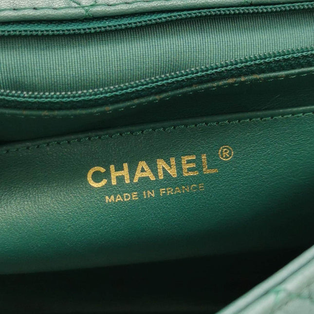 Chanel Classic Flap 2011 Large Teal Green Gem CC Turn lock