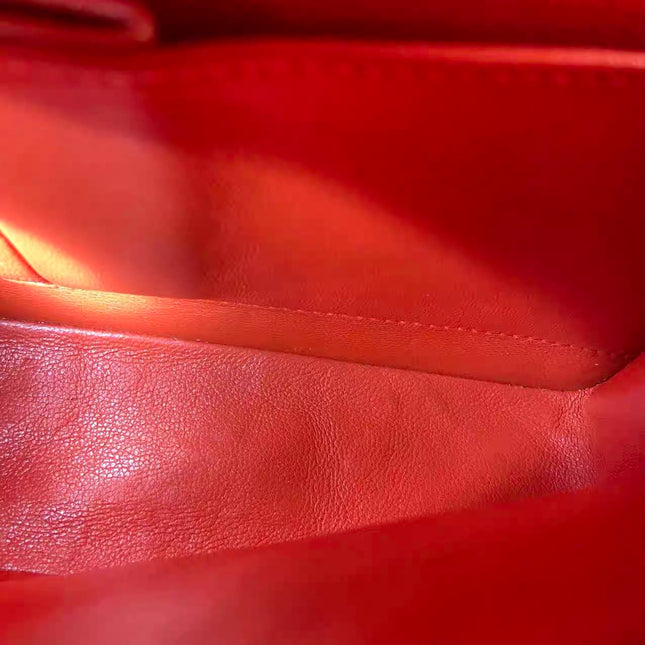 Chanel Classic Flap Medium Red Lambskin Leather with Gold Hardware