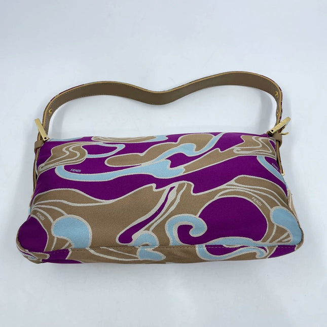 Sold FENDI Baguette Multicolor Purple Fabric with Psychedelic prints