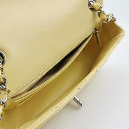 Chanel Classic Flap Rectangular Mini Yellow Patent Leather Silver HW, 2014-2015