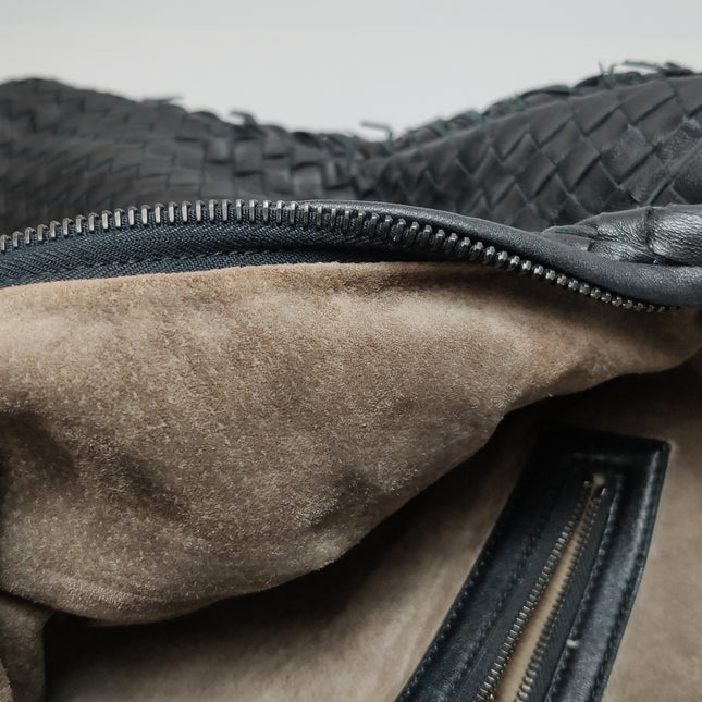 Bottega Veneta Veneta Hobo Maxi Black Tiny Fringes Leather 51cm