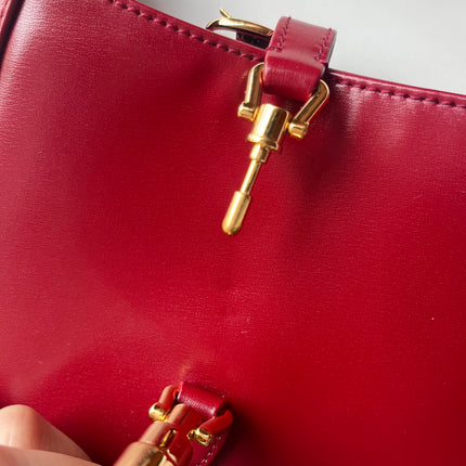 Sold Gucci Jackie 1961 Mini Burgundy Leather Bag with Adjustable Strap