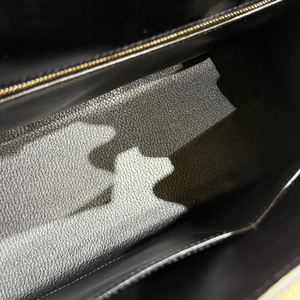 Hermes Kelly 32 Sellier Black Box Leather Double Ring Gold HW