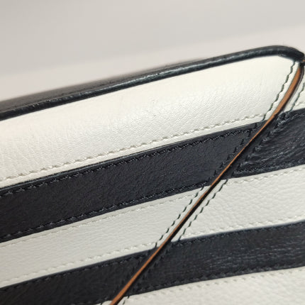 Loewe Puzzle Small Black White Brown Stripes Crossbody Bag