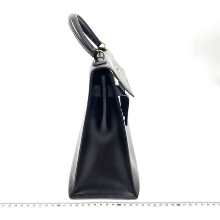 Hermes Kelly 32 Sellier Dark Chocolate Brown Box Leather Gold Hardware 1988