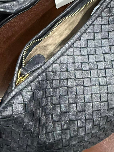 Bottega Veneta Veneta Intrecciato Hobo Bag Large Black Leather 47cm