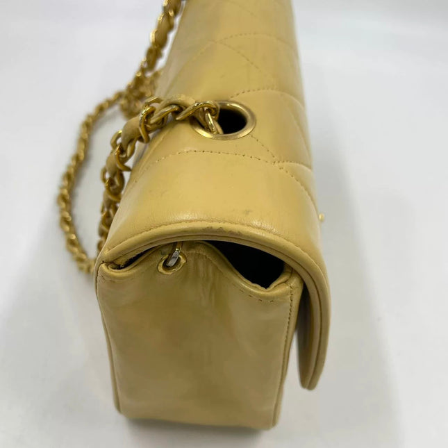 Chanel Diana CC Flap Bag Small Vintage Yellow Lambskin Leather with 24k Gold HW, 1991-1994