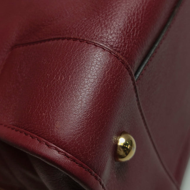 Loewe Amazona 36 Medium Burgundy Leather Dragon Lock Gold-tone Hardware